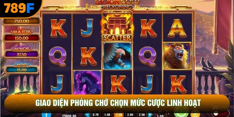 Giao diện phòng chờ chọn mức cược linh hoạt